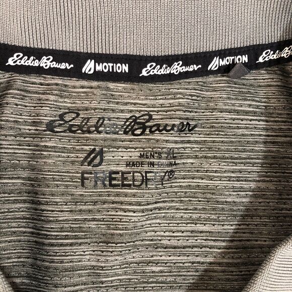 Eddie Bauer Shirt Men Extra Large Gray Polo FreeDry‎ Dadcore Golf Logo Gorpcore - Picture 4 of 9